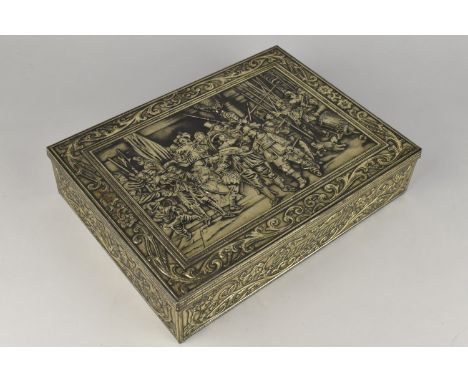 A Dutch Pressed Metal Biscuit Tin for Victoria Biscuits, "Rembrandt" Selection, 31cms Wide