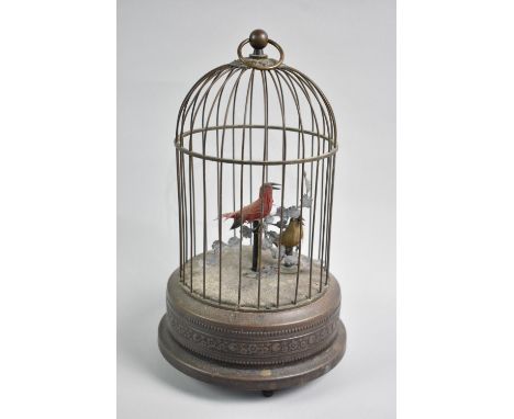 A Reproduction Clockwork Bird Cage Automaton with Singing Birds, Working Order, 28cms High