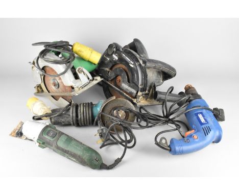 A Collection of Various Power Tools to Include Circular Saws, Hammer Drill etc