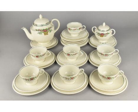 A Wedgwood Belmar Tea Set to Comprise Tea Pot, Lidded Sugar Pot, Seven Cups, Twelve Saucers and Eleven Side Plates