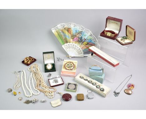 A Collection of Various Vintage and Later Costume Jewellery and Curios to include Simulated Pearls, Necklaces, Rotary Wrist W