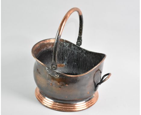 A Late Victorian/Edwardian Copper Helmet Shaped Coal Scuttle