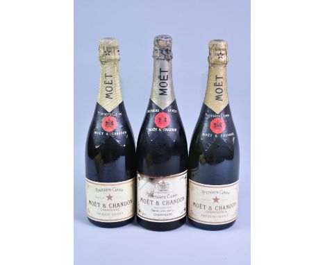 Three Bottles of Moet and Chandon Premiere Cuvee Champagne