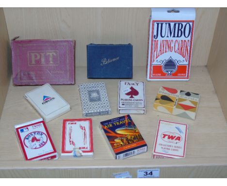 ASSORTED PLAYING CARDS INCLUDING TWA & DELTA 