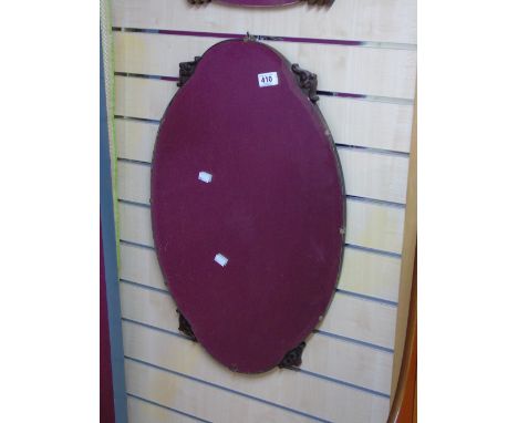 ART DECO BEVELLED MIRROR WITH ORNATE FRAME DECORATION