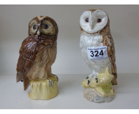 2 x WHYTE & MACKAY SCOTCH WHISKY OWL DECANTERS BOTH SEALED, WITH CONTENTS