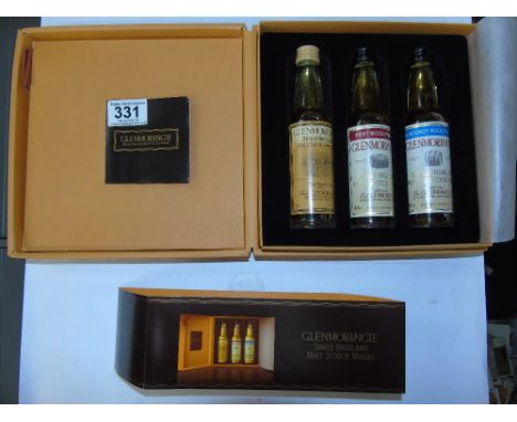 GLEN MORANGIE PRESENTATION BOX OF 3 SINGLE MALT SCOTCH WHISKYS
