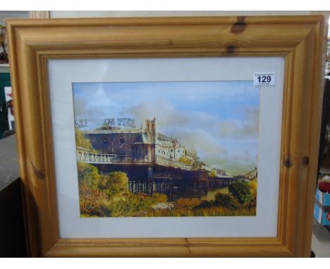 FRAMED & GLAZED PRINT OF THE FIRE DAMAGED BRIGHTON PIER