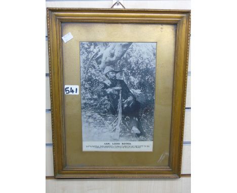 FRAMED PRINT OF GENERAL LOUIS BOTHA C1900 