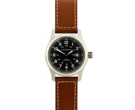 Hamilton: A Stainless Steel Automatic Calendar Centre Seconds Wristwatch, signed Hamilton, model: Khaki, ref: H706050, circa 