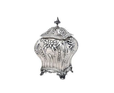 A Victorian Silver Tea-Caddy,  by William Charles Fordham and Albert Buckley Faulkner, Sheffield, 1900, Retailed by Mallory, 