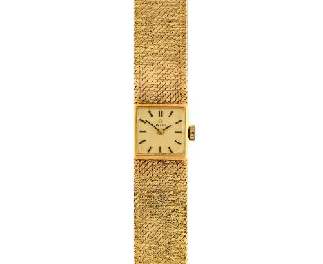 Omega: A Lady's 9 Carat Gold Wristwatch, signed Omega, 1969, (calibre 484) manual wound lever movement signed and numbered 26
