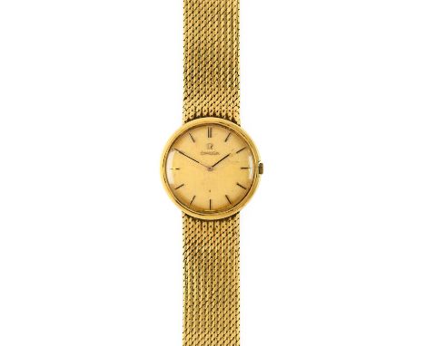Omega: An 18 Carat Gold Wristwatch, signed Omega, 1964, (calibre 620) manual wound lever movement signed and numbered 2243303