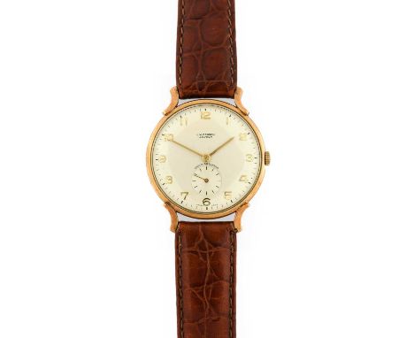 JW Benson: A 9 Carat Gold Wristwatch, retailed by J.W.Benson, London, 1959, (calibre R.458) manual wound lever movement signe