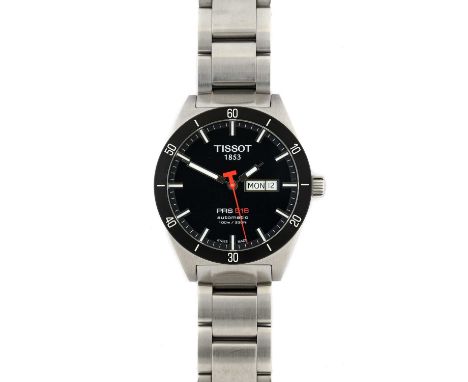 Tissot: A Stainless Steel Automatic Day/Date Centre Seconds Wristwatch, signed Tissot, model: PRS 516, ref: TO44430A, circa 2