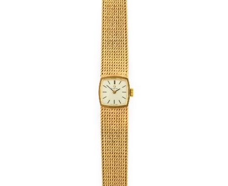Omega: A Lady's 9 Carat Gold Wristwatch, signed Omega, 1968, (calibre 484) manual wound lever movement signed and numbered 26