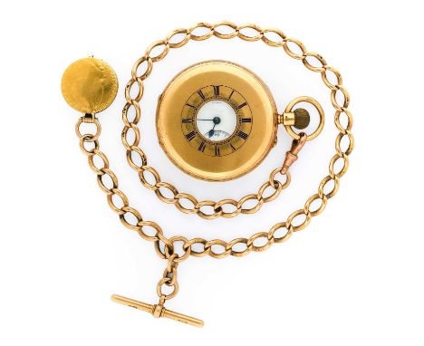 Pearce &amp; Sons: An 18 Carat Gold Half Hunter Pocket Watch, retailed by Pearce &amp; Sons, 1902, manual wound lever movemen