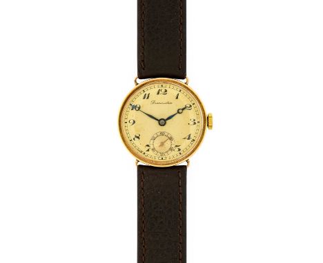 Brauswetter: An Art Deco Wristwatch, 1920's, manual wound lever movement signed Recta, champagne coloured dial with Arabic nu