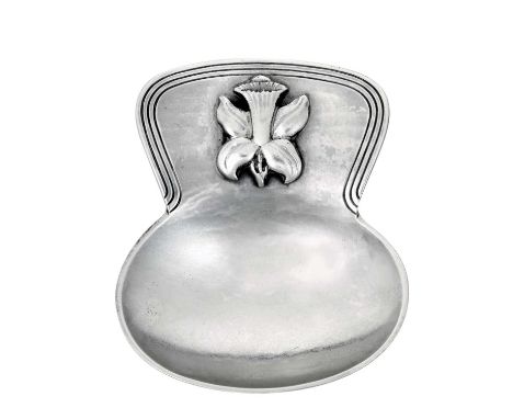 A George VI Silver Caddy-Spoon,  by Leslie Gordon Durbin, London, 1948 the spatulate handle with a border of incised lines an