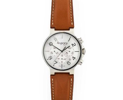 Asprey: A Stainless Steel Automatic Calendar Chronograph Wristwatch, signed Asprey, Certified Chronometer, model: No.8 Chrono