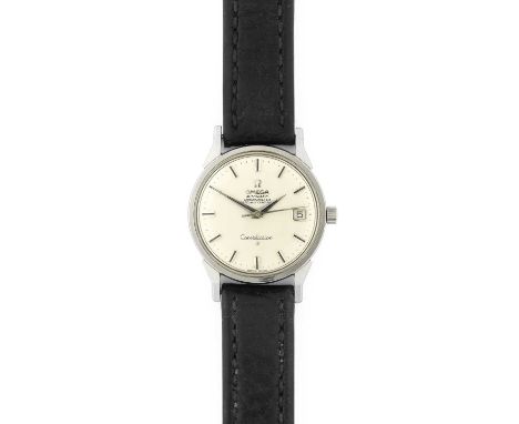 Omega: A Stainless Steel Automatic Calendar Centre Seconds Wristwatch, signed Omega, Chronometer Officially certified, model: