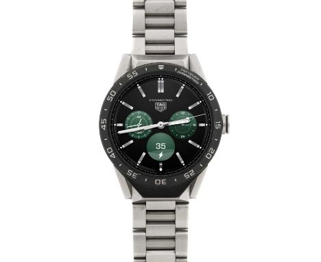 Tag Heuer: A Titanium Smart Watch, signed Tag Heuer, model: Connected, ref: SAR8A80, circa 2016, electronic charging movement