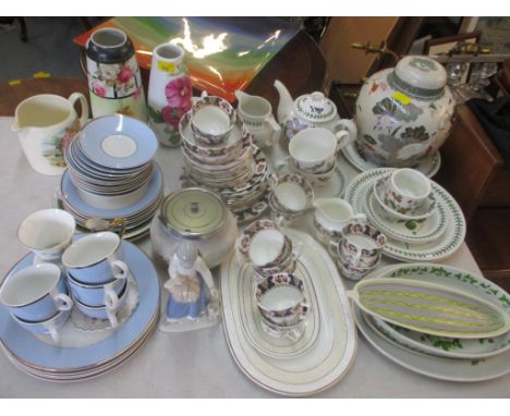 A modern Royal Doulton 'every day' dinner service, circa 2004, having a white ground with cornflour blue band together with m