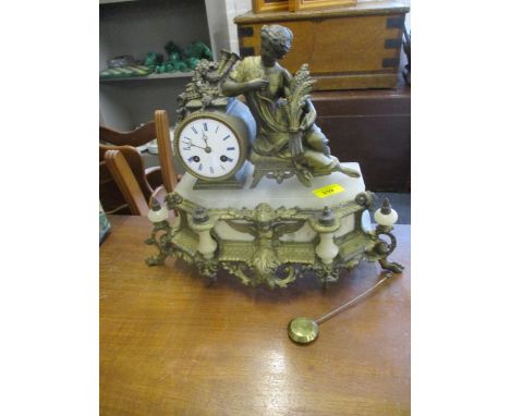 A late 19th century French gilt metal and onyx mantel clock fitted with a count wheel striking movement Location: RAB 