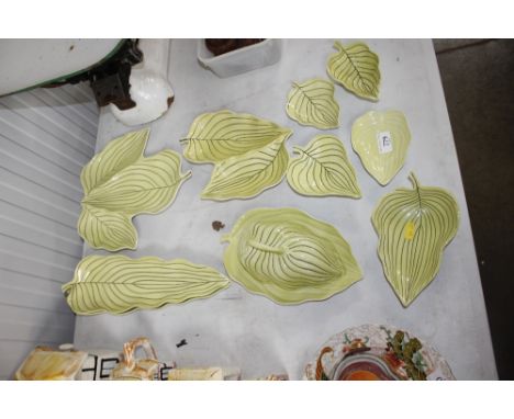 A Carltonware leaf shaped hors d'oeuvres dish