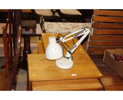 An Anglepoise type table lamp