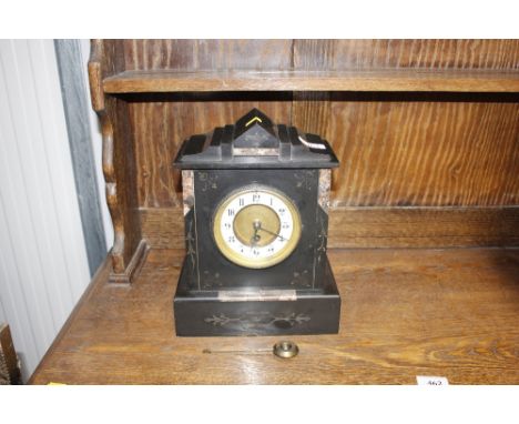 A Victorian marble mantel clock by J A Haskell Paris and Ipswich