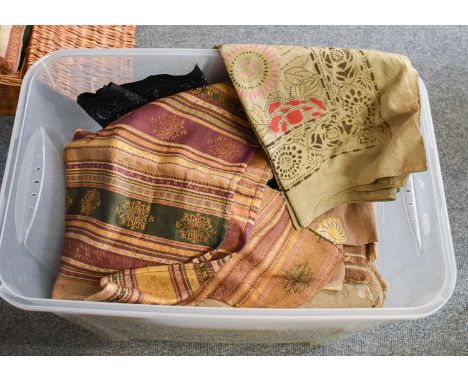 Assorted Mainly 20th Century Printed and Woven Textiles, including Indian and Eastern examples etc,(one box)
