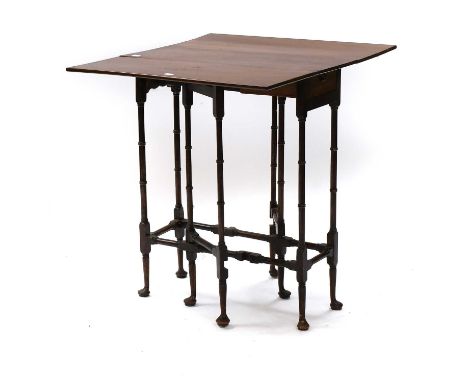 An Edwardian Mahogany Gate Leg Spider Leg Table, 67cm open by 61cm by 69cm