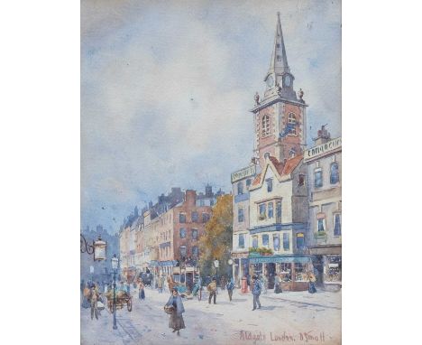 David Small (1846-1927) Scottish"Ald Gate, London"Signed and inscribed, watercolour, 34cm by 26cm