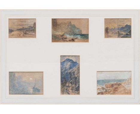 George Blackie Sticks (1843-1938)Coastal sketchSigned, watercolour and pencil, 7cm by 11cm; together with five further small 