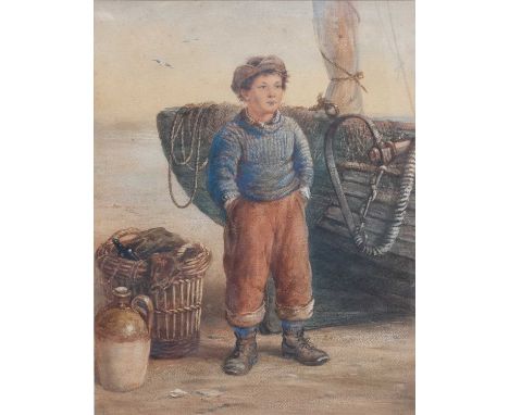 James Drummond (1816-1877)Young fishermanSigned, pastel and watercolour, 53cm by 41.5cm