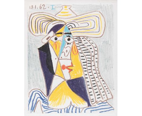 After Pablo Picasso (1881-1973) Spanish "Tête de femme au chapeau" Etching, 37.5cm by 28.5cm 