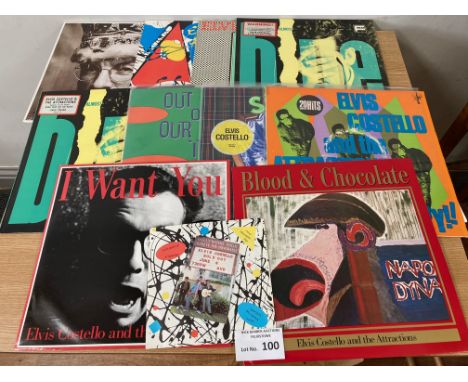 Records: 10x Elvis Costello albums and demo singles; all in Excellent condition.