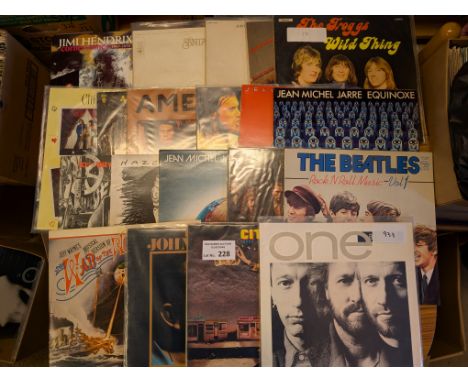 Records: Rock collection of albums including Jimi Hendrix, Santana, The Beatles, etc.; (26).
