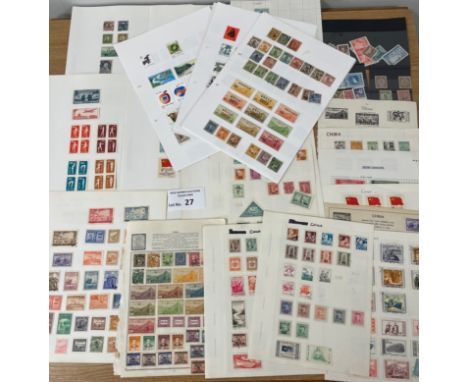 Stamps: China collection of stamps on pages; 100s of vintage Chinese issues.