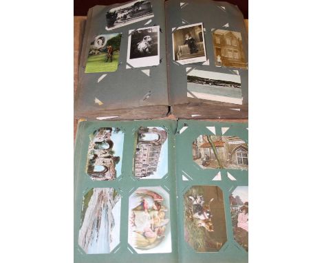 An Edwardian postcard album, the contents mainly being topographical to include the Houses of Parliament, Thomas Beckett's Pa