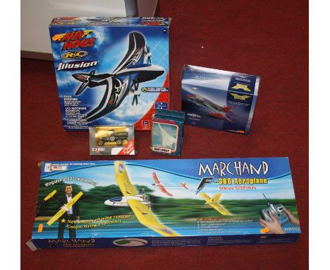 A collection of toys and models, to include a Corgi Aviation Archive fighter jet power 1:72 scale Hawker Hunter model, and an