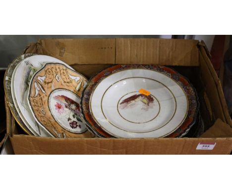 A collection of 19th century and later ceramics, to include a pair of ironstone chinoiserie plates 