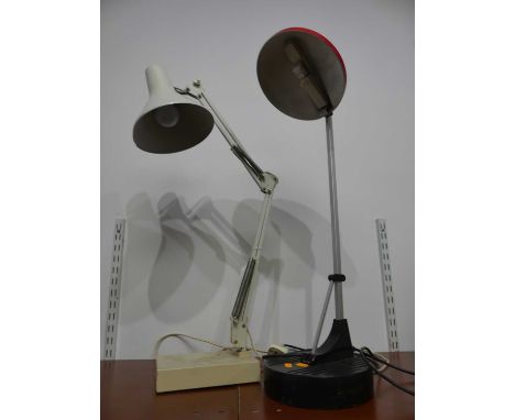 A 20th century industrial adjustable anglepoise desk lamp; together with one other (2)