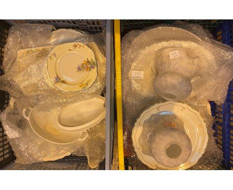 Vintage Johnson dinner service, a sandwich set and two lamp shades. Not available for in-house P&amp;P, contact Paul O'Hea at
