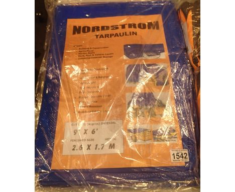 Two new old stock 9 x 6 ft Nordstrom tarpaulins. P&amp;P Group 1 (£14+VAT for the first lot and £1+VAT for subsequent lots) 