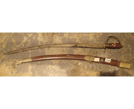 Anglo Indian wooden scabbard steel sword. Not available for in-house P&amp;P, contact Paul O'Hea at Mailboxes on 01925 659133