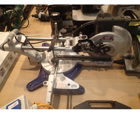Scheppach bench top mitre saw model SCM80L. Not available for in-house P&P, contact Paul O'Hea at Mailboxes on 01925 659133Co