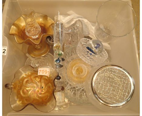 A quantity of mixed glass to include coloured glass thermometer etc. Not available for in-house P&amp;P, contact Paul O'Hea a