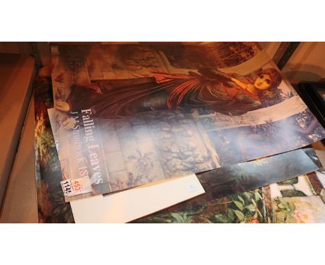 Four mounted prints and four museum posters of Pre-Raphaelite paintings, largest 84 x 60 cm. P&amp;P Group 1 (£14+VAT for the